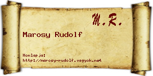 Marosy Rudolf névjegykártya