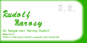 rudolf marosy business card